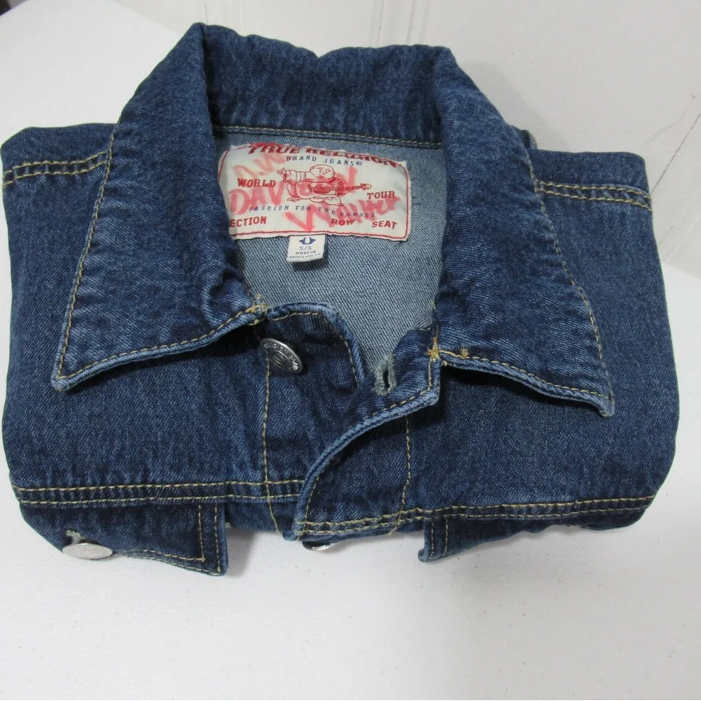 True Religion Jesse SN Trucker Denim Jacket Size Small